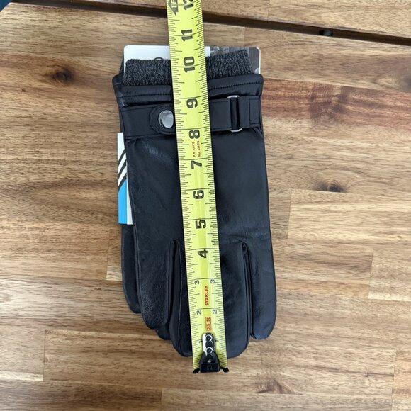 ISOTONER MEN’S GENUINE LEATHER GLOVES BLACK SZ XL NEW WITH TAG - Picture 7 of 7